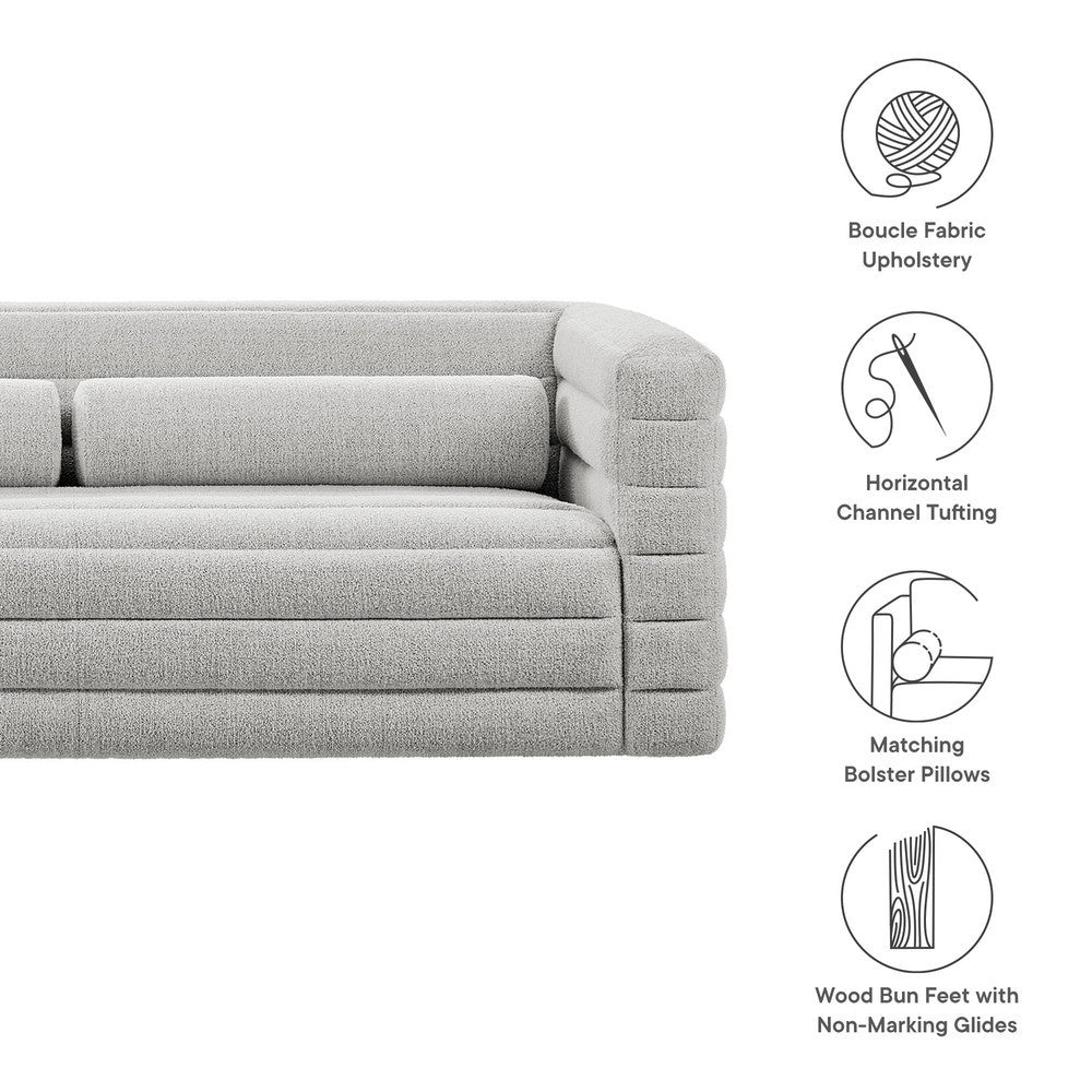 Modway Relle Channel Tufted Boucle Upholstered Sofa by Modway-EEI-7136