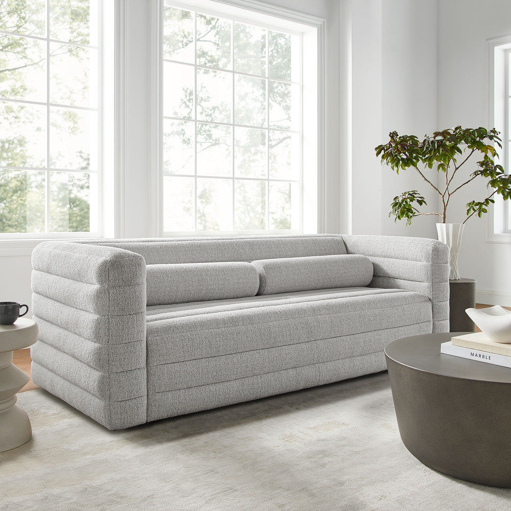 Modway Relle Channel Tufted Boucle Upholstered Sofa by Modway-EEI-7136