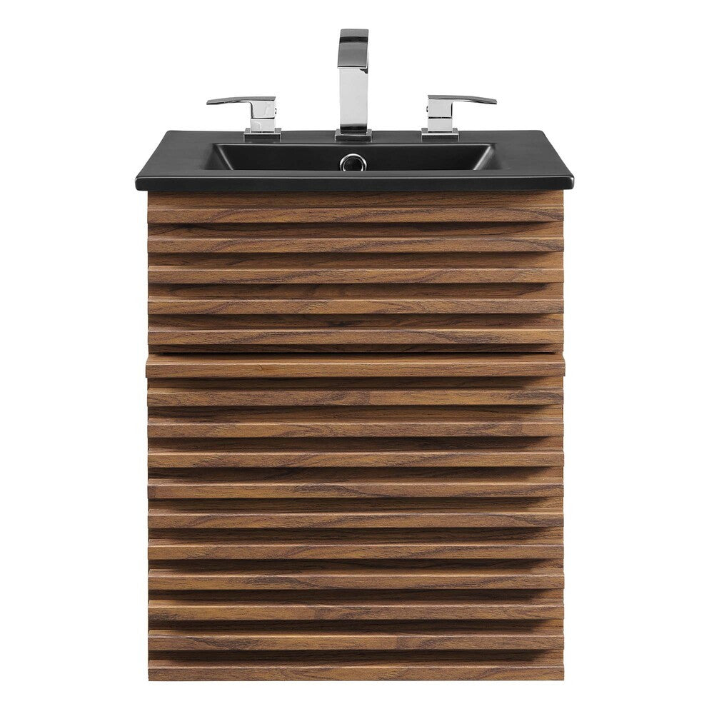 EEI-5390-WAL-BLK Render 18" Wall-Mount Bathroom Vanity by Modway
