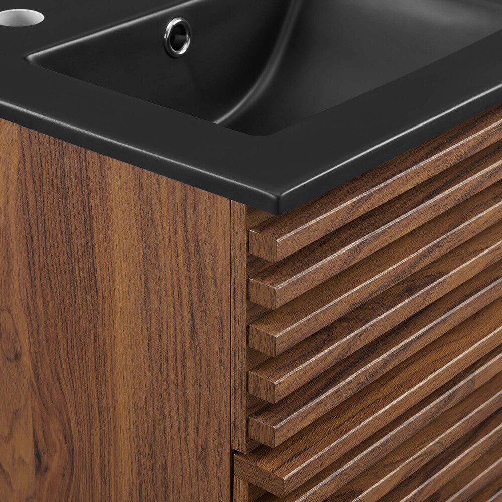 EEI-5390-WAL-BLK Render 18" Wall-Mount Bathroom Vanity by Modway