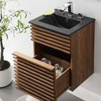 EEI-5390-WAL-BLK Render 18" Wall-Mount Bathroom Vanity by Modway