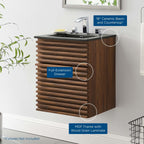 EEI-5390-WAL-BLK Render 18" Wall-Mount Bathroom Vanity by Modway