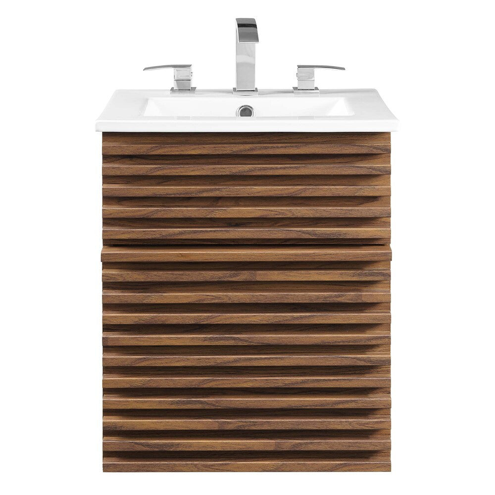 EEI-5419-WAL-WHI Render 18" Wall-Mount Bathroom Vanity by Modway