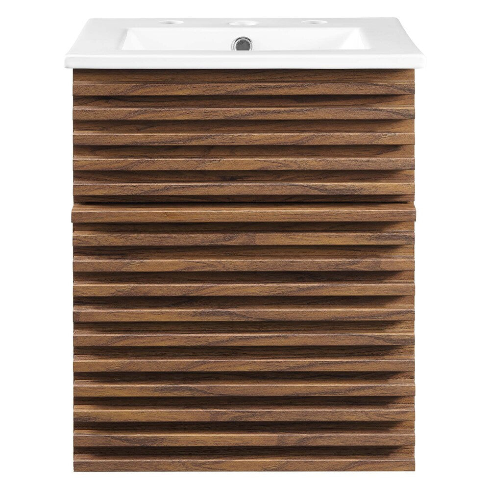EEI-5419-WAL-WHI Render 18" Wall-Mount Bathroom Vanity by Modway