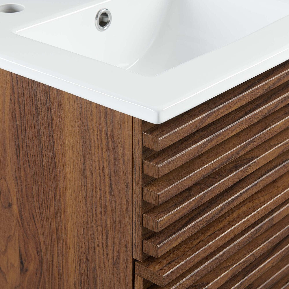 EEI-5419-WAL-WHI Render 18" Wall-Mount Bathroom Vanity by Modway