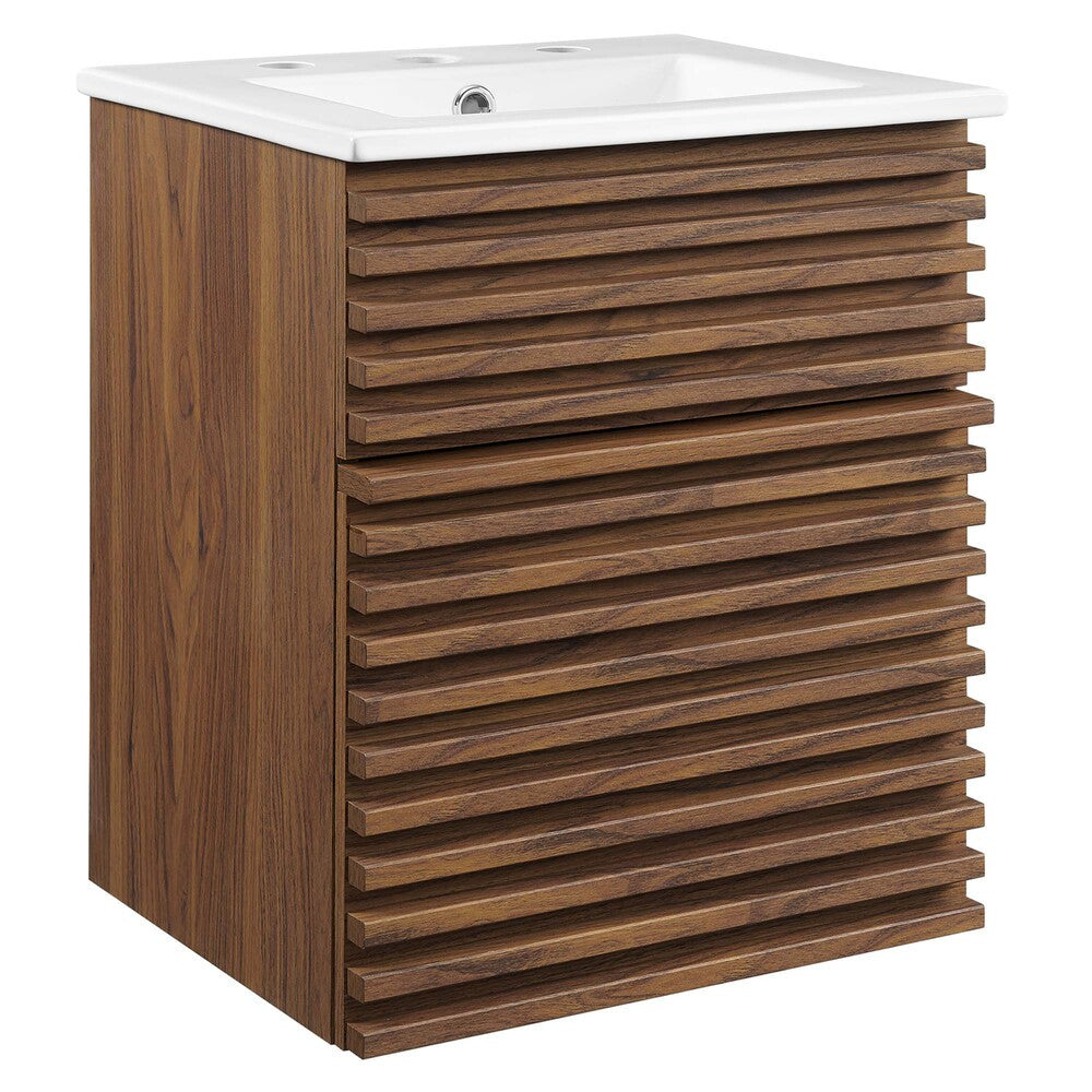 EEI-5419-WAL-WHI Render 18" Wall-Mount Bathroom Vanity by Modway