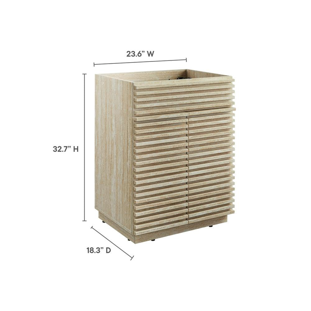 EEI-6967-TRA Render 24" Faux Travertine Bathroom Vanity Cabinet (Sink Not Included) by Modway