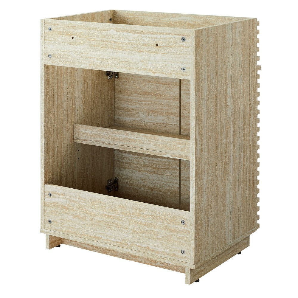 EEI-6967-TRA Render 24" Faux Travertine Bathroom Vanity Cabinet (Sink Not Included) by Modway