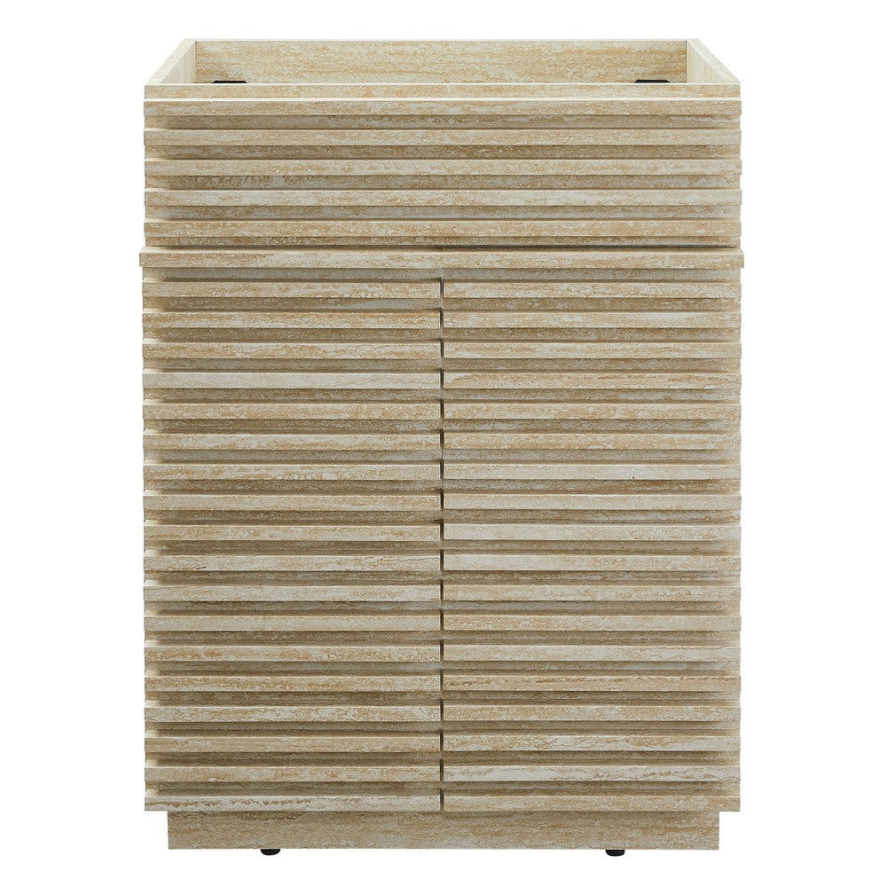 EEI-6967-TRA Render 24" Faux Travertine Bathroom Vanity Cabinet (Sink Not Included) by Modway