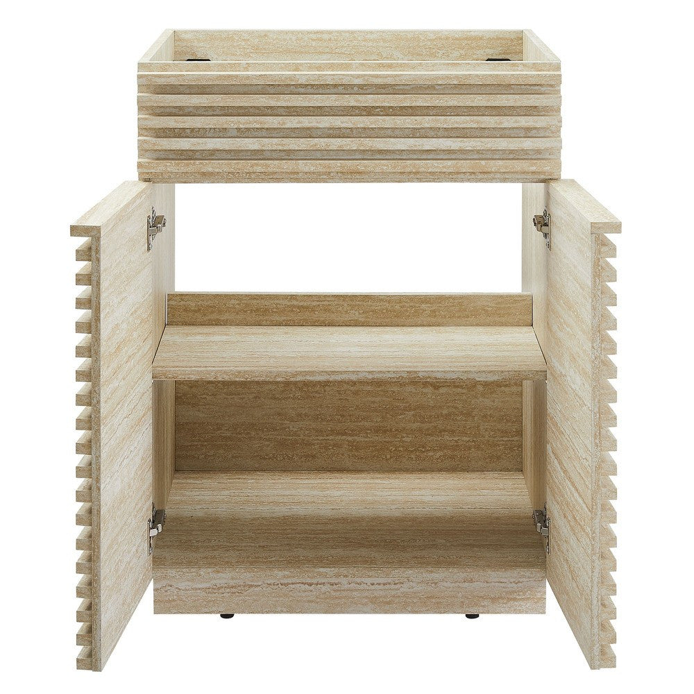 EEI-6967-TRA Render 24" Faux Travertine Bathroom Vanity Cabinet (Sink Not Included) by Modway