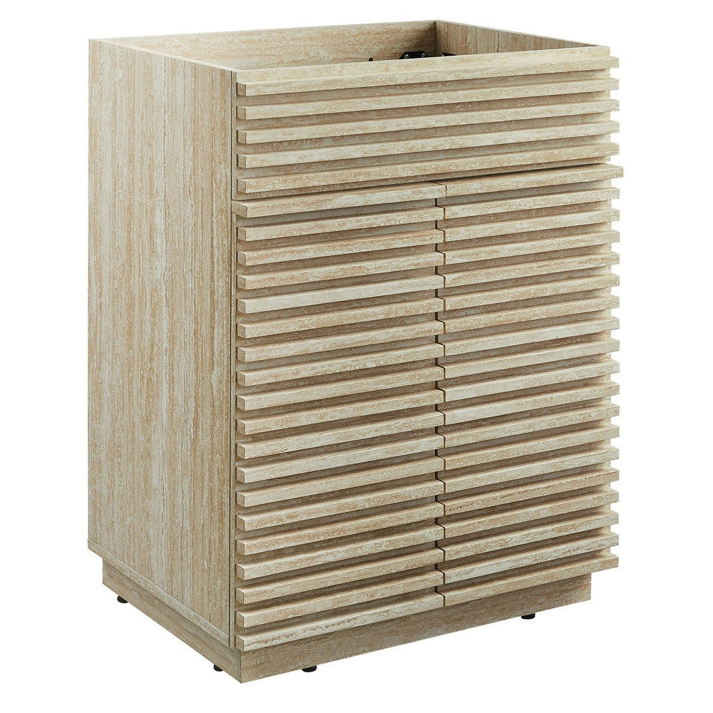 EEI-6967-TRA Render 24" Faux Travertine Bathroom Vanity Cabinet (Sink Not Included) by Modway