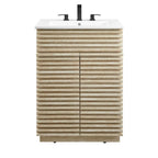 EEI-7047-WHI Render 24" Faux Travertine Bathroom Vanity With Sink by Modway