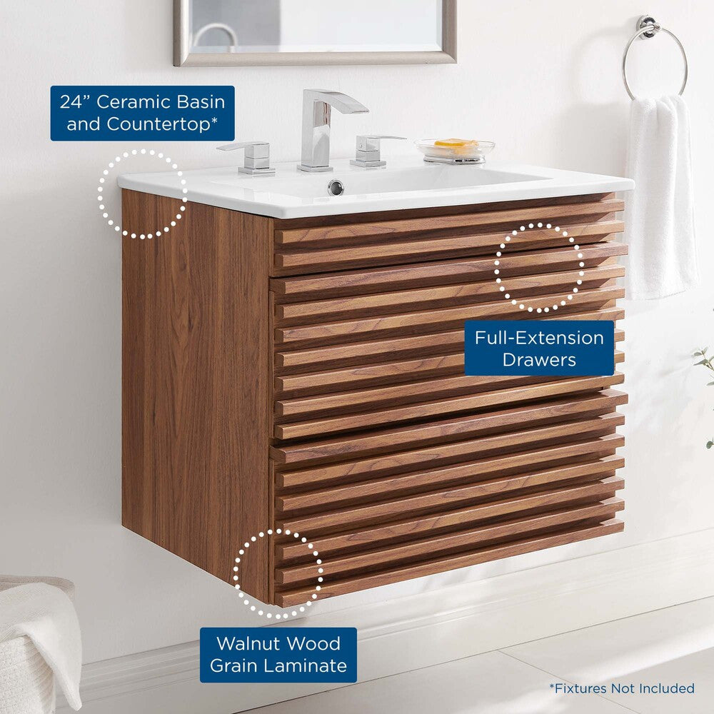 EEI-4433 Render 24" Wall-Mount Bathroom Vanity by Modway