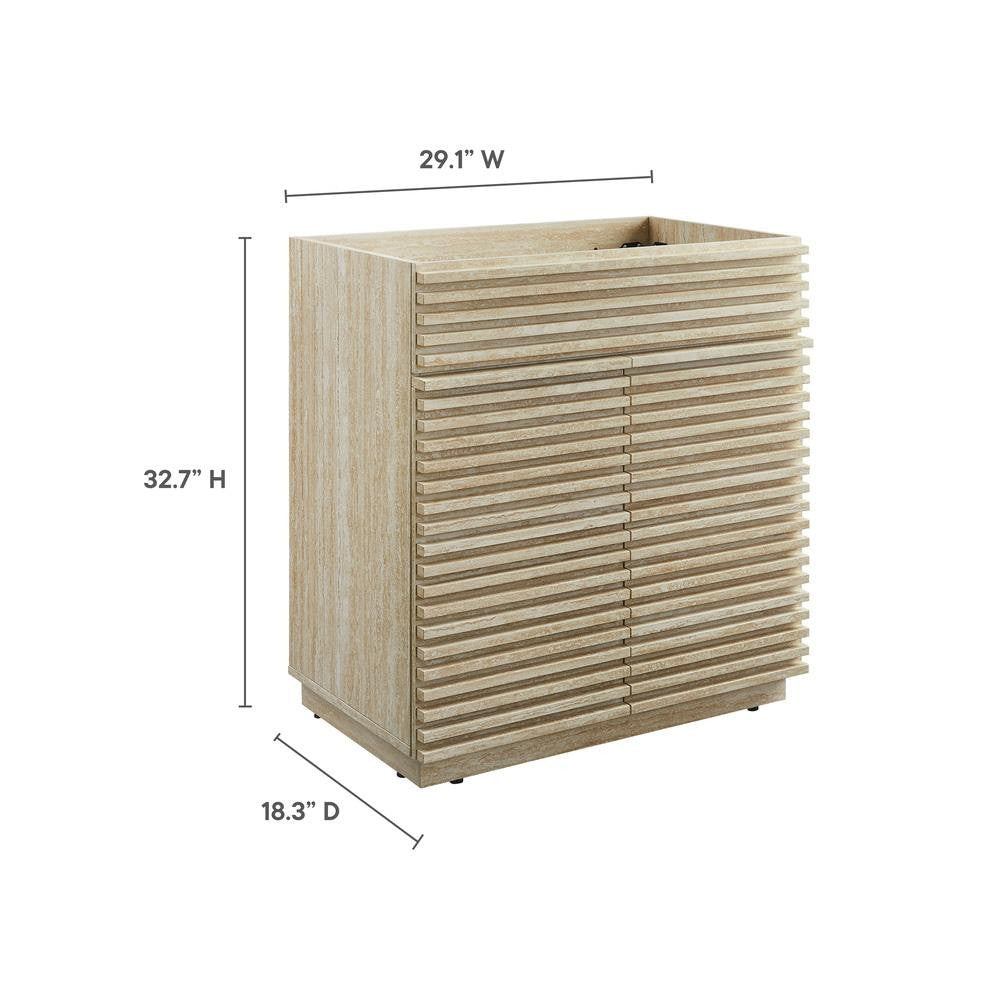 EEI-6968-TRA Render 30" Faux Travertine Bathroom Vanity Cabinet (Sink Not Included) by Modway