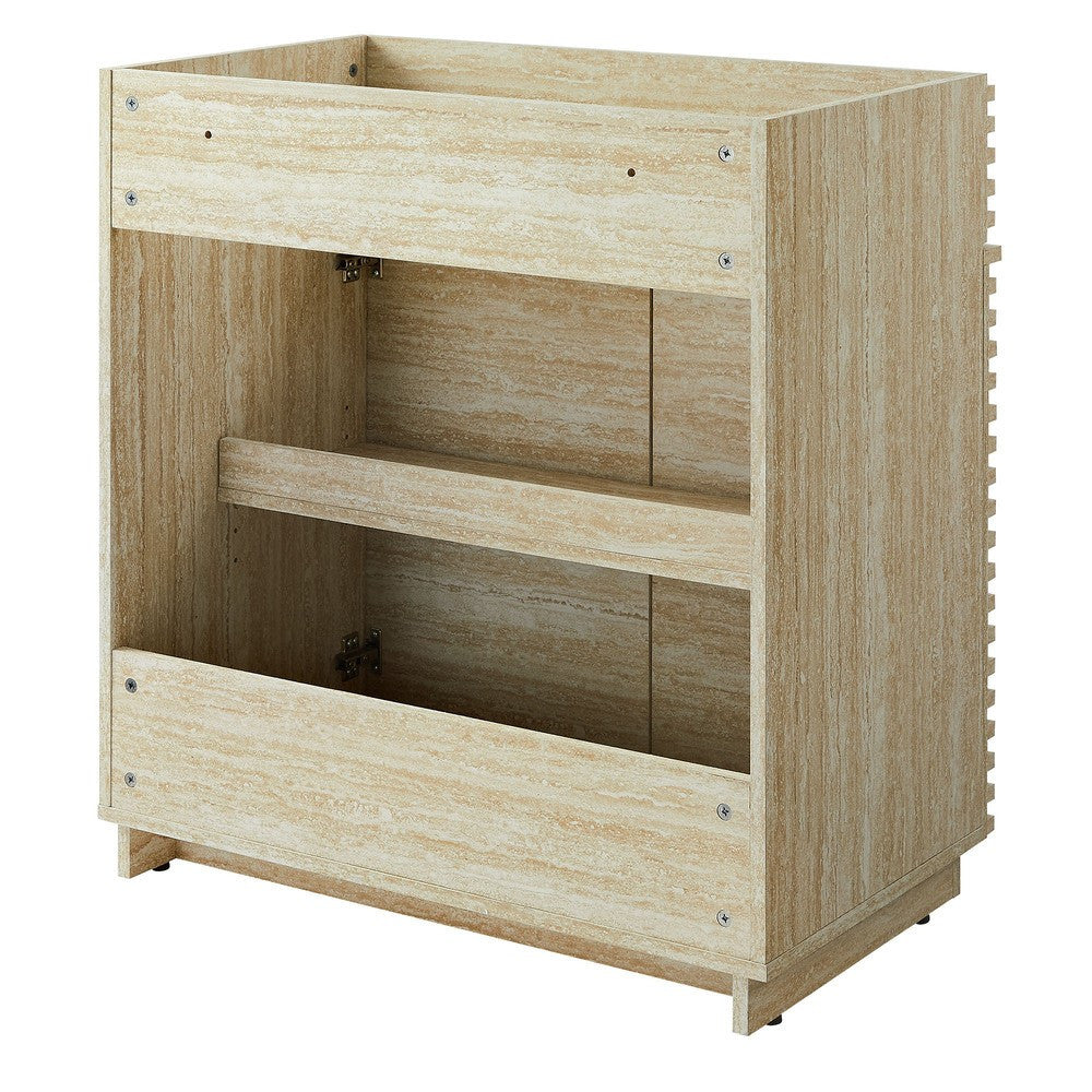 EEI-6968-TRA Render 30" Faux Travertine Bathroom Vanity Cabinet (Sink Not Included) by Modway