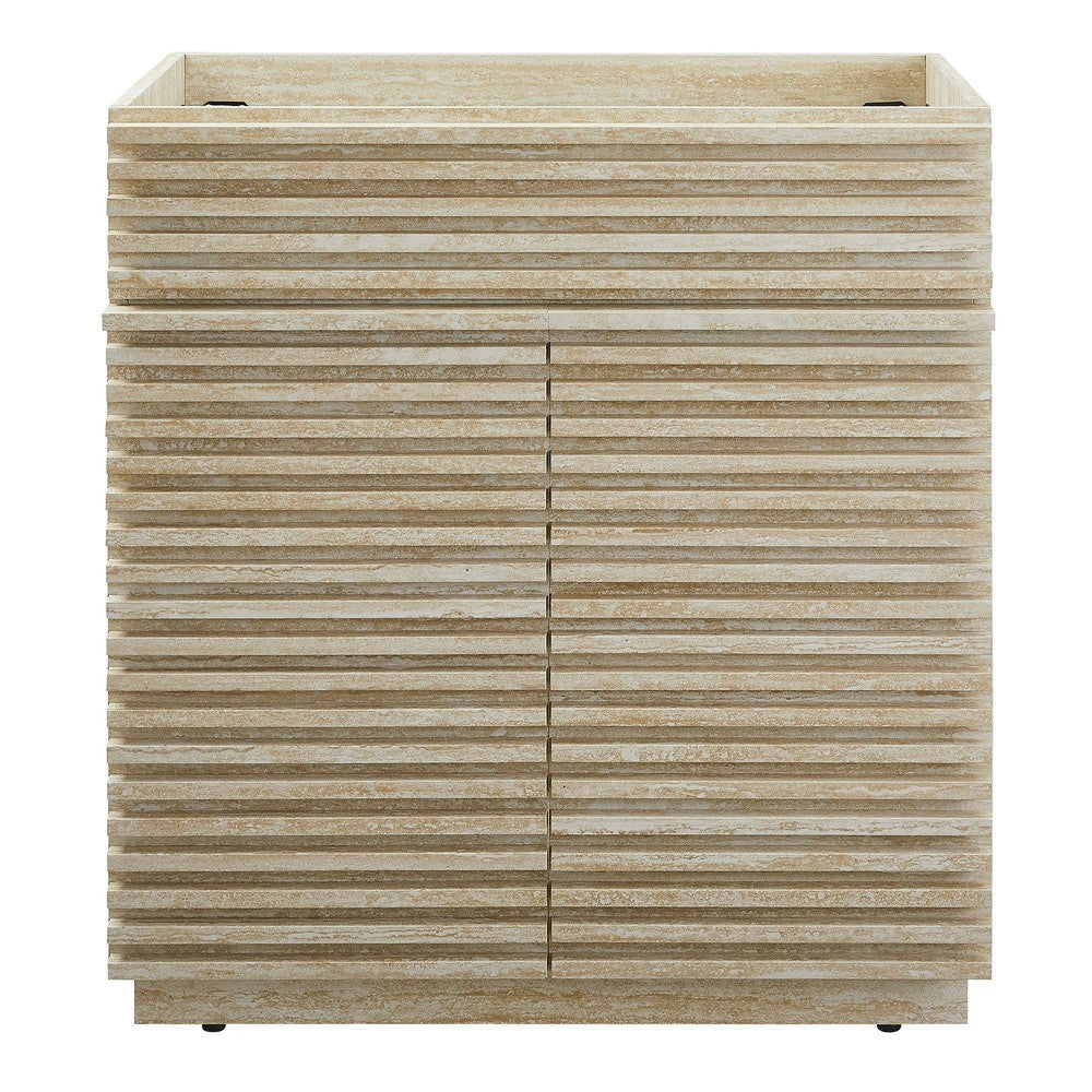 EEI-6968-TRA Render 30" Faux Travertine Bathroom Vanity Cabinet (Sink Not Included) by Modway