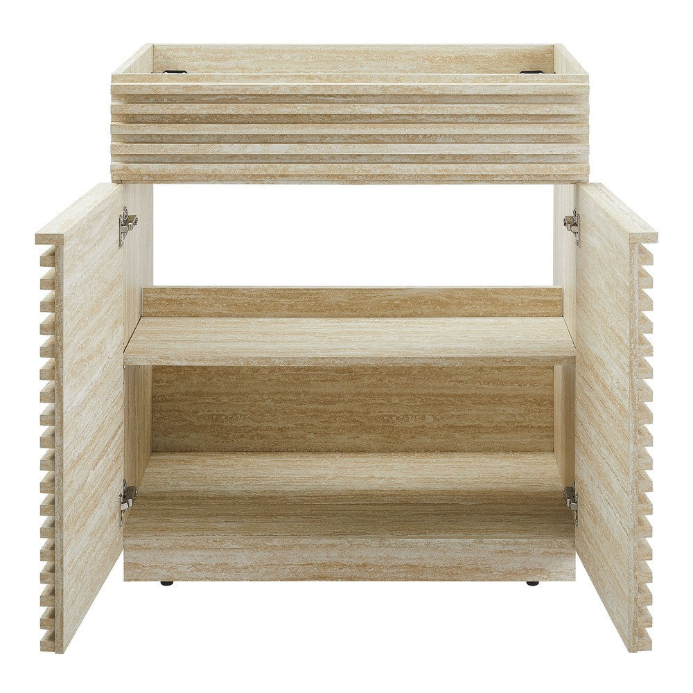 EEI-6968-TRA Render 30" Faux Travertine Bathroom Vanity Cabinet (Sink Not Included) by Modway