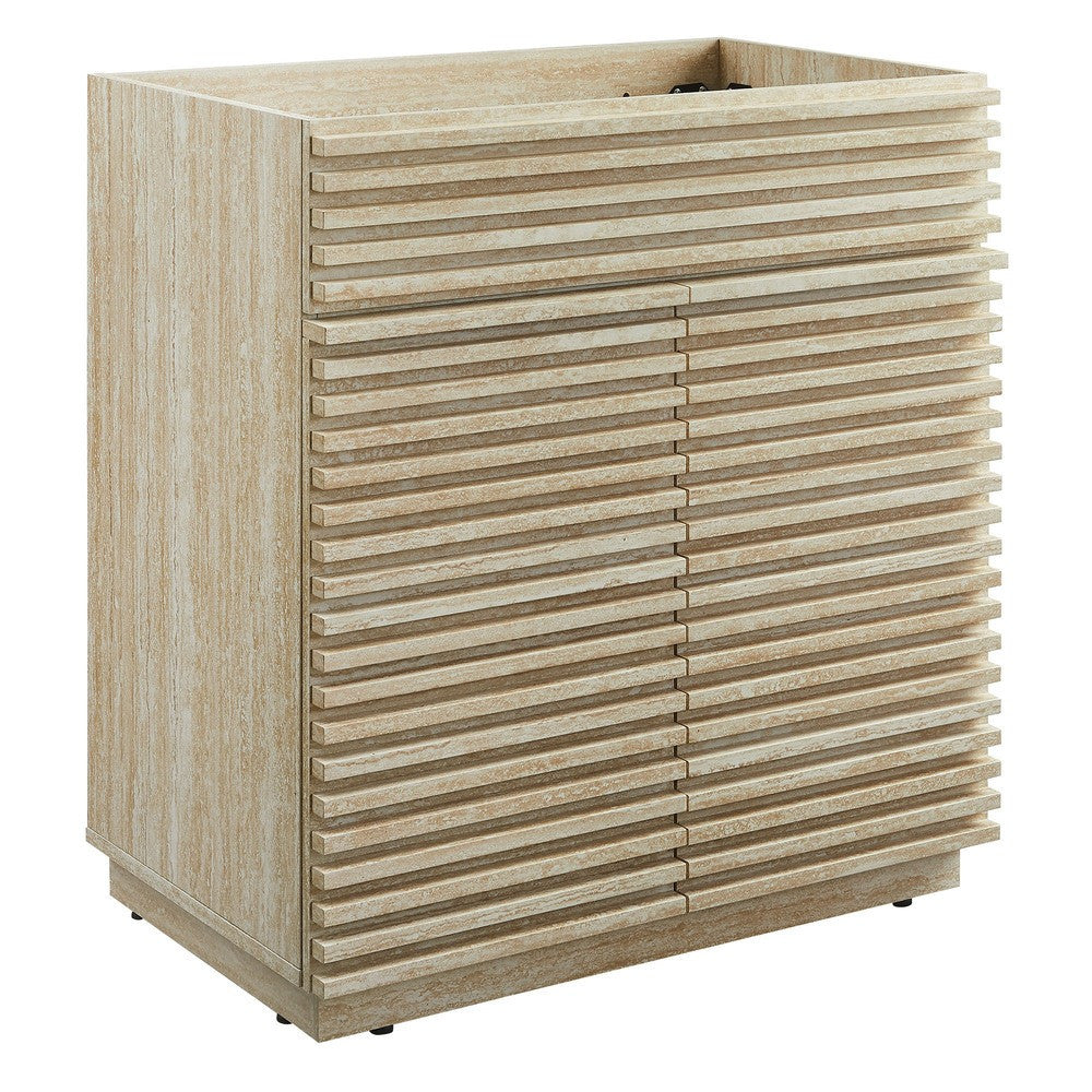 EEI-6968-TRA Render 30" Faux Travertine Bathroom Vanity Cabinet (Sink Not Included) by Modway