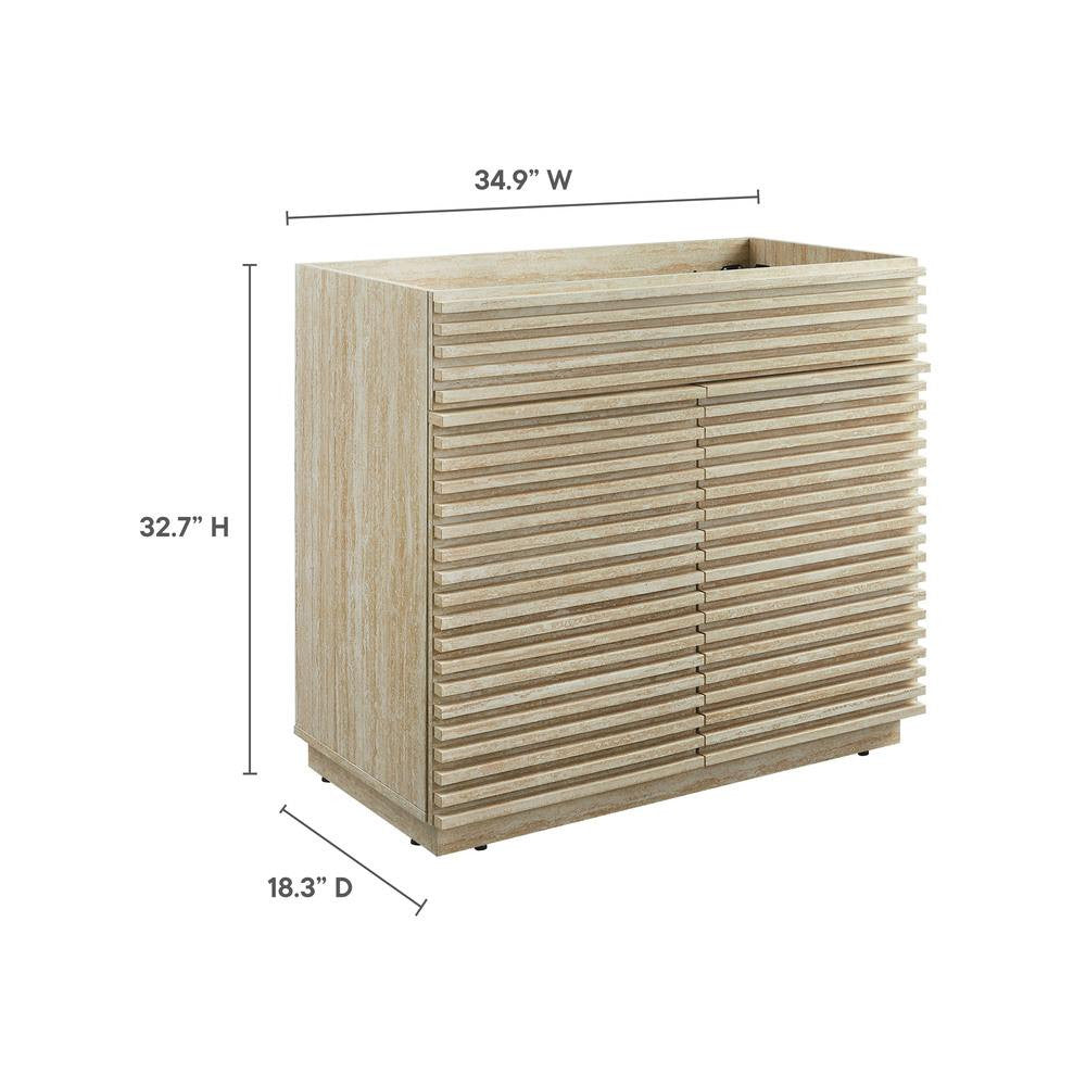 EEI-6969-TRA Render 36" Faux Travertine Bathroom Vanity Cabinet (Sink Not Included) by Modway