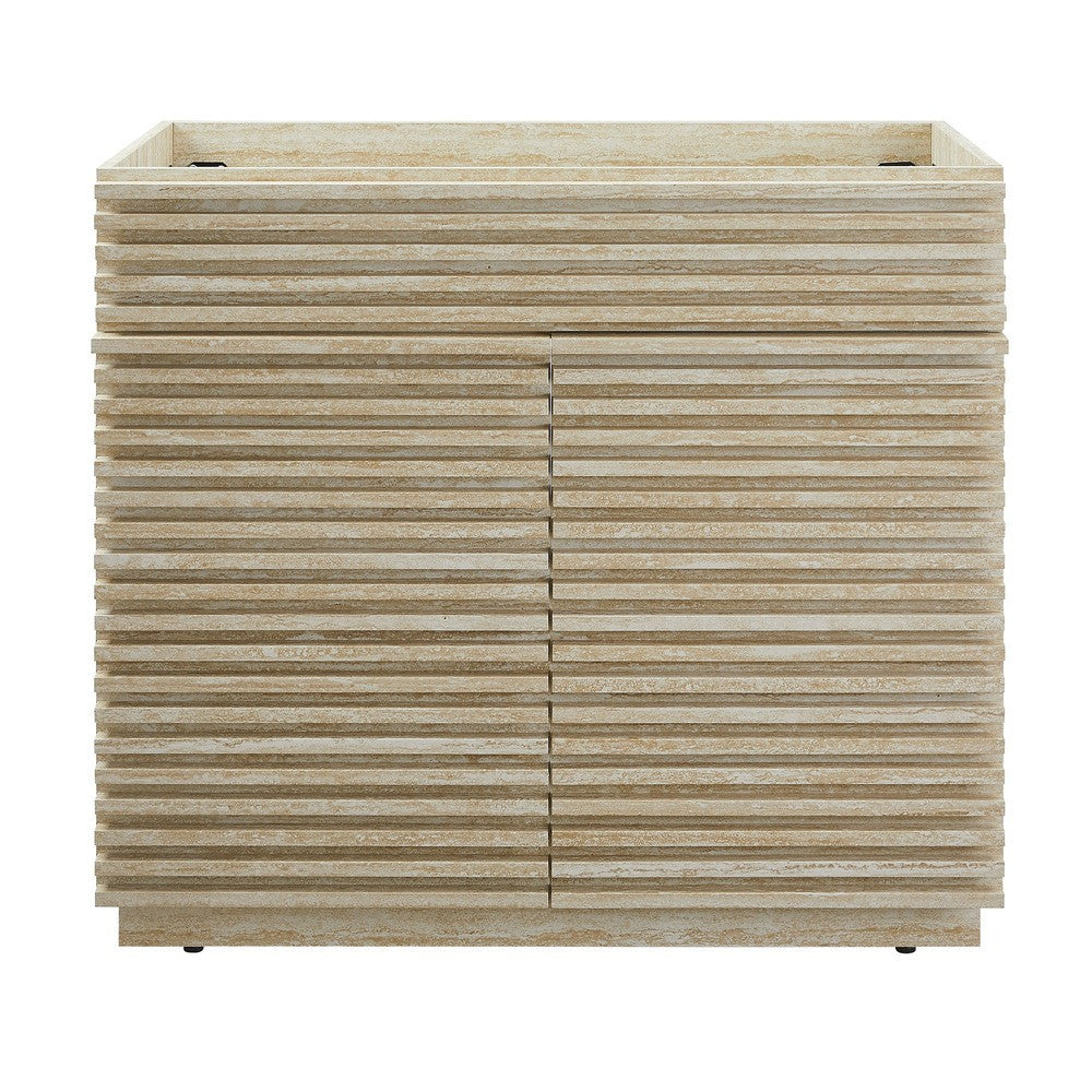 EEI-6969-TRA Render 36" Faux Travertine Bathroom Vanity Cabinet (Sink Not Included) by Modway
