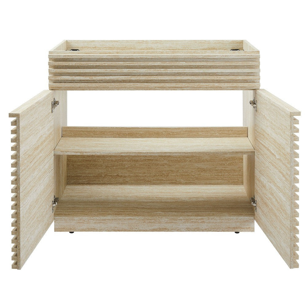 EEI-6969-TRA Render 36" Faux Travertine Bathroom Vanity Cabinet (Sink Not Included) by Modway