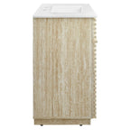 EEI-7049-WHI Render 36" Faux Travertine Bathroom Vanity With Sink by Modway