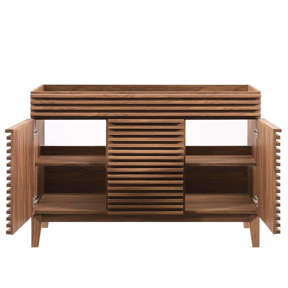 EEI-4342-WAL Render 48" Double Sink Compatible (Not Included) Bathroom Vanity Cabinet by Modway