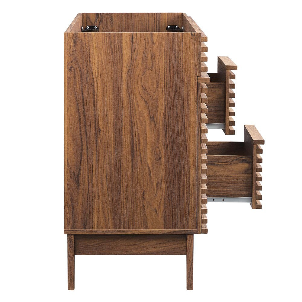 EEI-4342-WAL Render 48" Double Sink Compatible (Not Included) Bathroom Vanity Cabinet by Modway