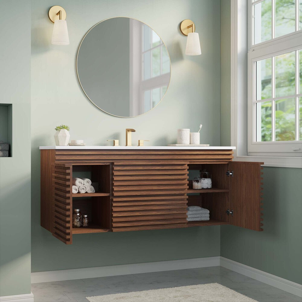 EEI-5801 Render 48" Wall-Mount Bathroom Vanity by Modway
