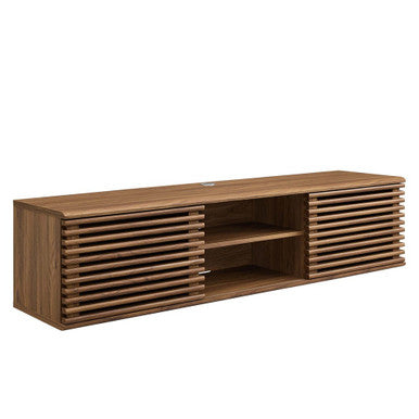 Modway EEI-4267-WAL Render 60" Wall-Mount Media Console TV Stand Walnut