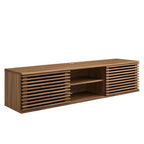 Modway EEI-4267-WAL Render 60" Wall-Mount Media Console TV Stand Walnut