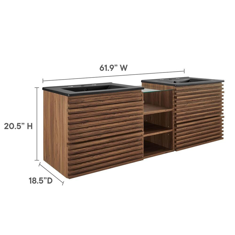 EEI-6941 Render 62" Wall-Mount Double Sink Bathroom Vanity by Modway