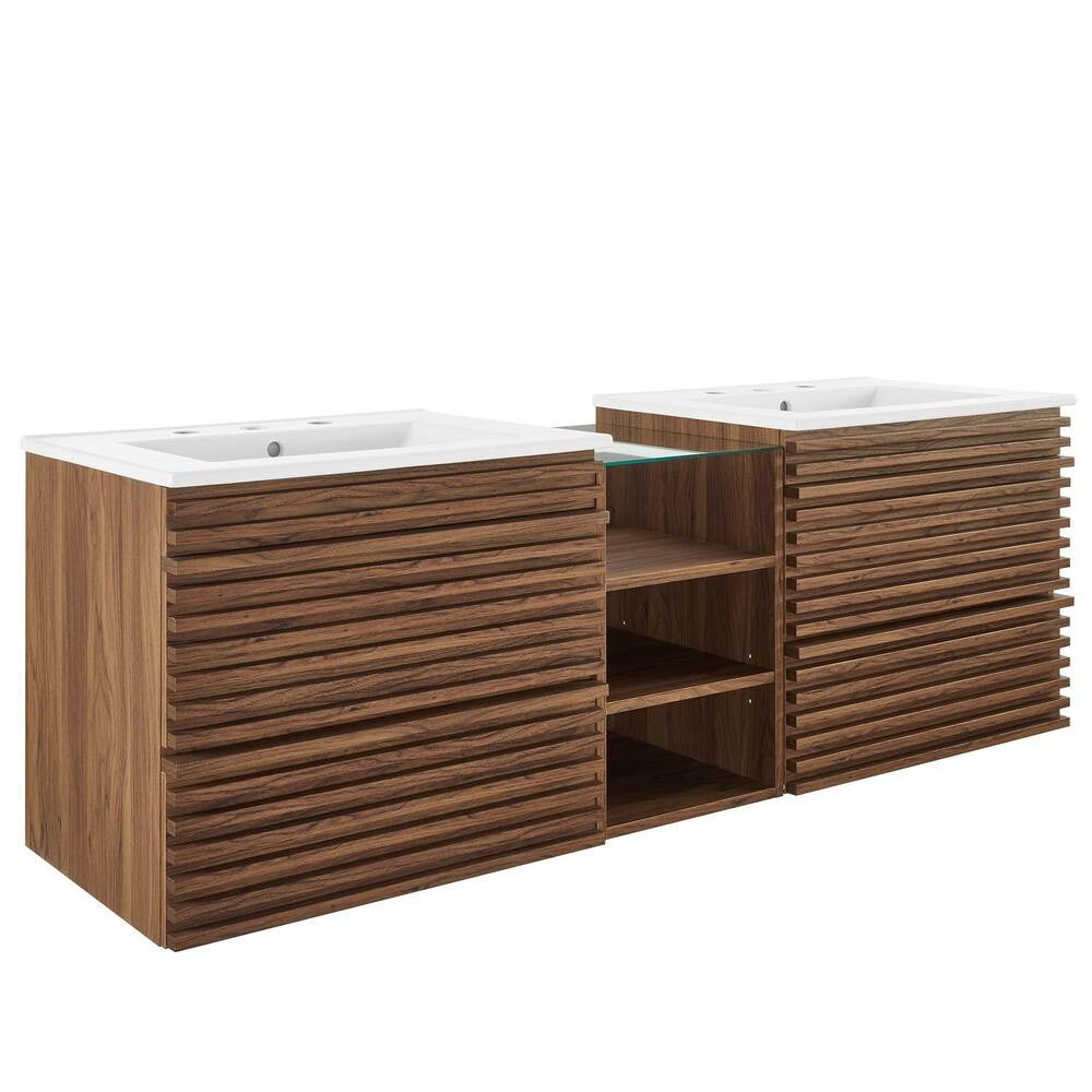 EEI-6941 Render 62" Wall-Mount Double Sink Bathroom Vanity by Modway