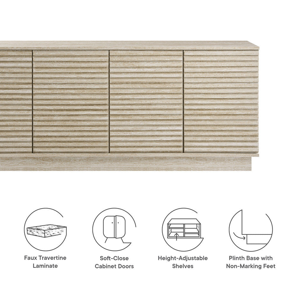 Modway Render 70" Faux Travertine Sideboard Cabinet TV Stand by Modway-EEI-6966-TRA