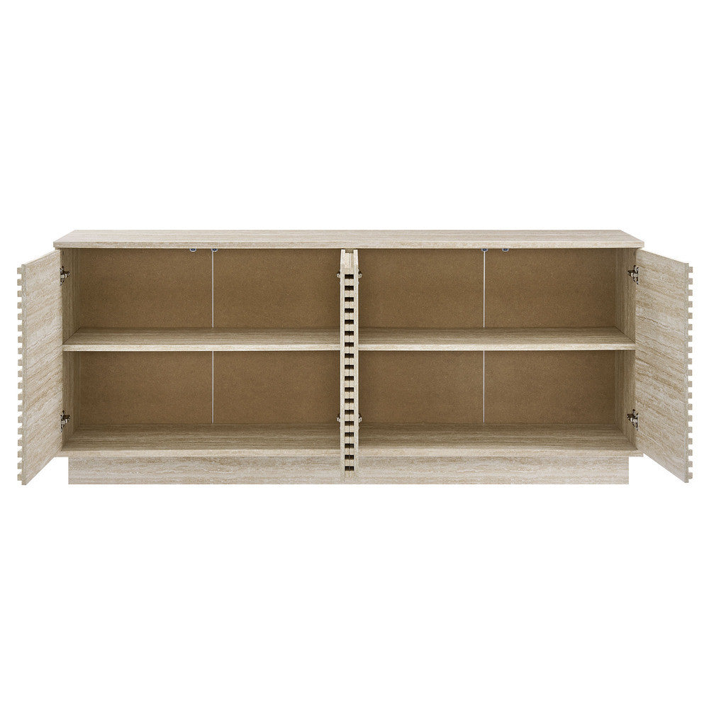 Modway Render 70" Faux Travertine Sideboard Cabinet TV Stand by Modway-EEI-6966-TRA