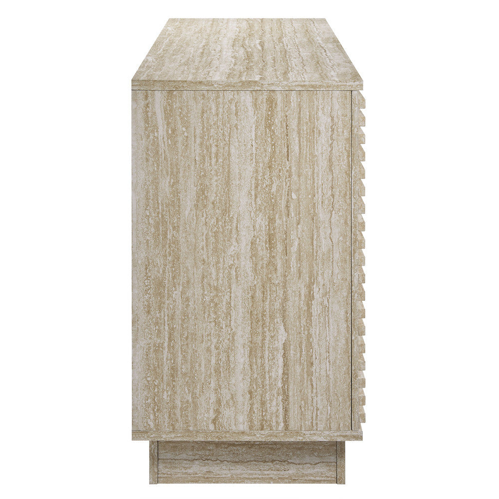 Modway Render 70" Faux Travertine Sideboard Cabinet TV Stand by Modway-EEI-6966-TRA