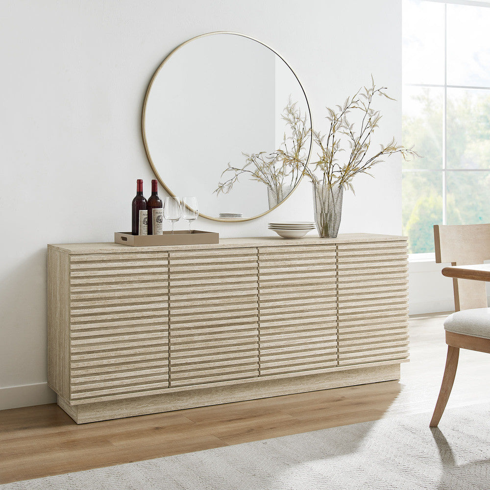 Modway Render 70" Faux Travertine Sideboard Cabinet TV Stand by Modway-EEI-6966-TRA
