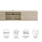 EEI-6965-TRA Render 70" Faux Travertine Wall-Mount Media Console TV Stand by Modway