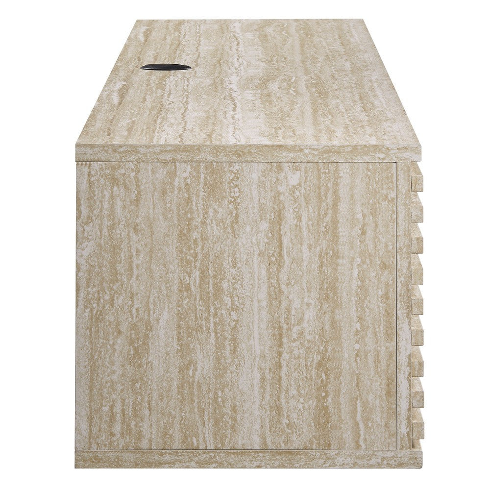 EEI-6965-TRA Render 70" Faux Travertine Wall-Mount Media Console TV Stand by Modway