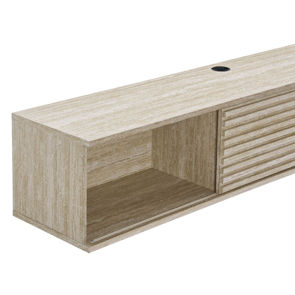 EEI-6965-TRA Render 70" Faux Travertine Wall-Mount Media Console TV Stand by Modway