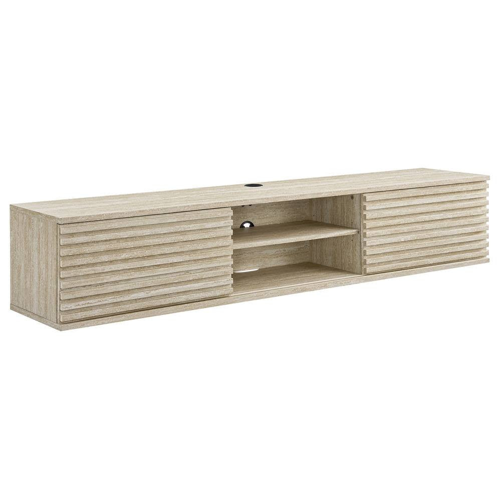 EEI-6965-TRA Render 70" Faux Travertine Wall-Mount Media Console TV Stand by Modway