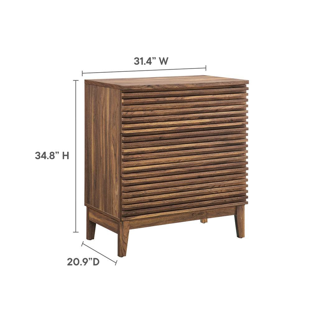 MOD-7201-WAL Render Large 3-Drawer Nightstand by Modway