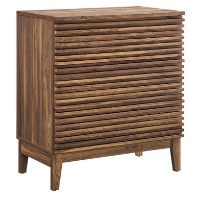 Modway MOD-7201-WAL Render Large 3-Drawer Nightstand Walnut