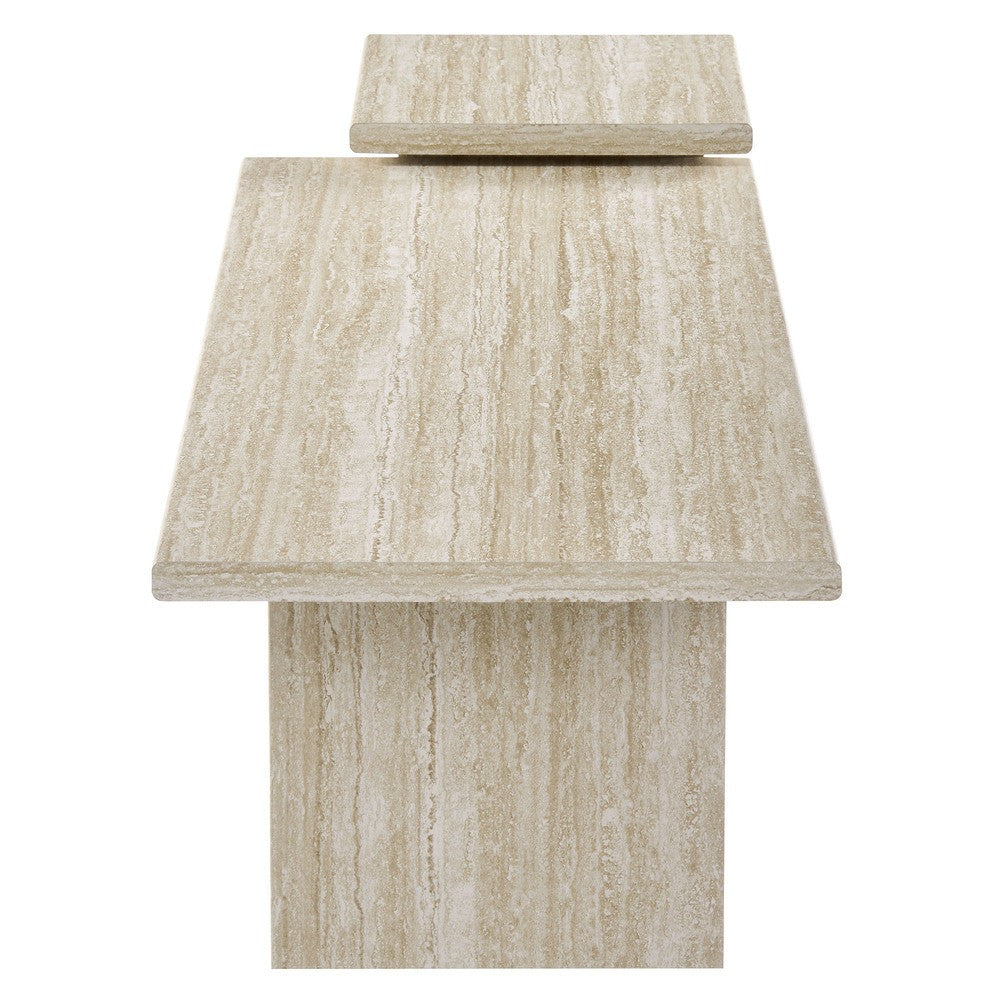 EEI-6970-TRA Render Nesting Faux Travertine Coffee Tables Set of 2 by Modway