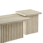 EEI-6970-TRA Render Nesting Faux Travertine Coffee Tables Set of 2 by Modway