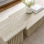 EEI-6970-TRA Render Nesting Faux Travertine Coffee Tables Set of 2 by Modway