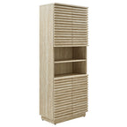 Modway EEI-7179-TRA Render Tall Faux Travertine Linen Storage Cabinet Travertine