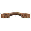 Modway EEI-6181-WAL Render Wall Mount Corner Office Desk Walnut