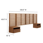 MOD-7117-WAL Render Wall Mount King Headboard and Modern Nightstands by Modway