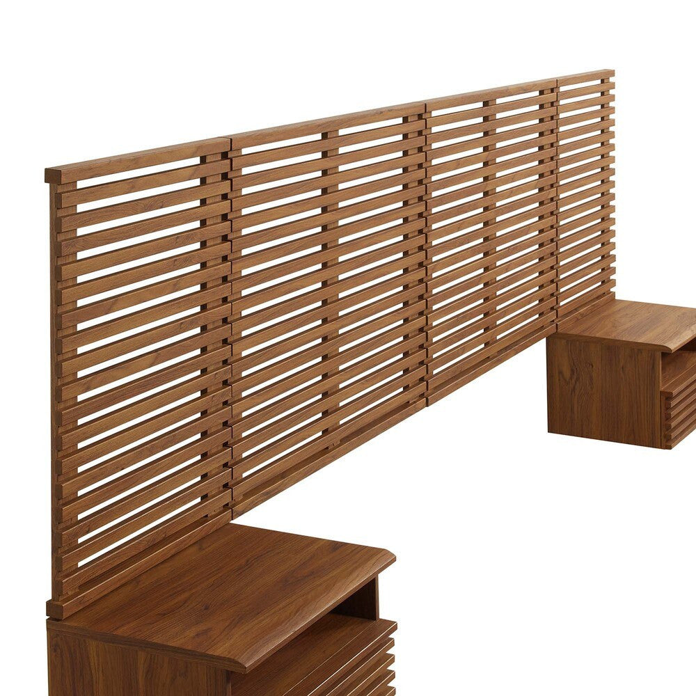 MOD-7117-WAL Render Wall Mount King Headboard and Modern Nightstands by Modway